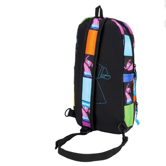 FORTNITE | New Unisex Amplify Rainbow Checkered Sling School Backpack - Picture 2 of 10
